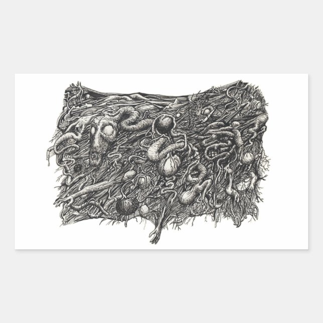 Grotesque Number 1, flach Rechteckiger Aufkleber (Vorderseite)