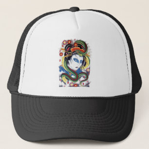 Grotesque & Snake Tattoo Design Truckerkappe