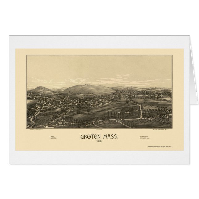 Groton, carte panoramique de mA - 1886 (Devant horizontal)