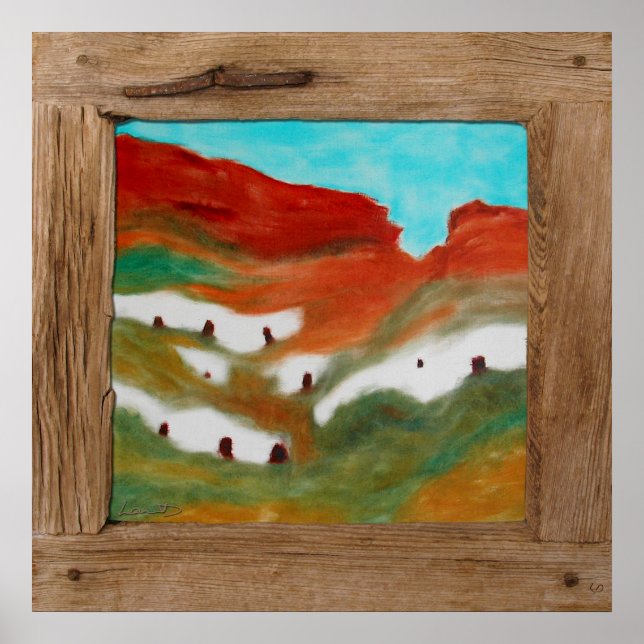 Grotte de bois rustique maisons paysage poster imp (Devant)