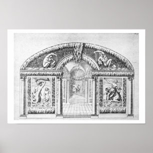 Grottenentwurf "von den Gärten von Wilton", publis Poster