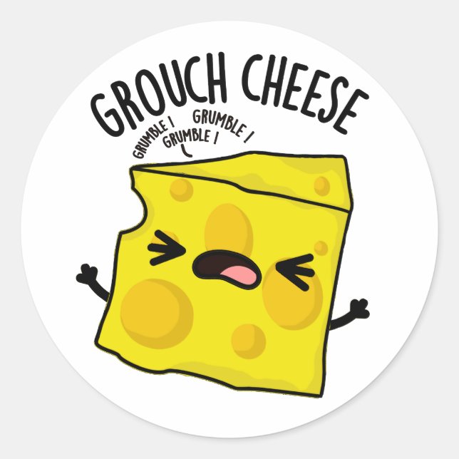 Grou-Käse Funny Cheese Pun Runder Aufkleber (Vorderseite)