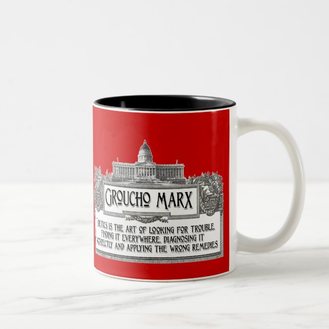 Groucho Marx auf Politik Zweifarbige Tasse (Rechts)