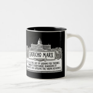 Groucho Marx auf Politik Zweifarbige Tasse