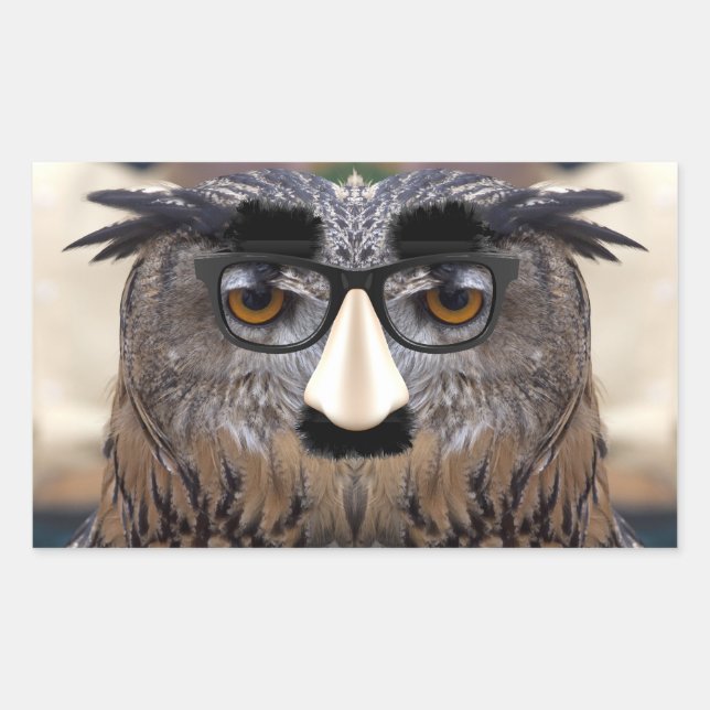 Groucho Marx Eagle Owl Rechteckiger Aufkleber (Vorderseite)