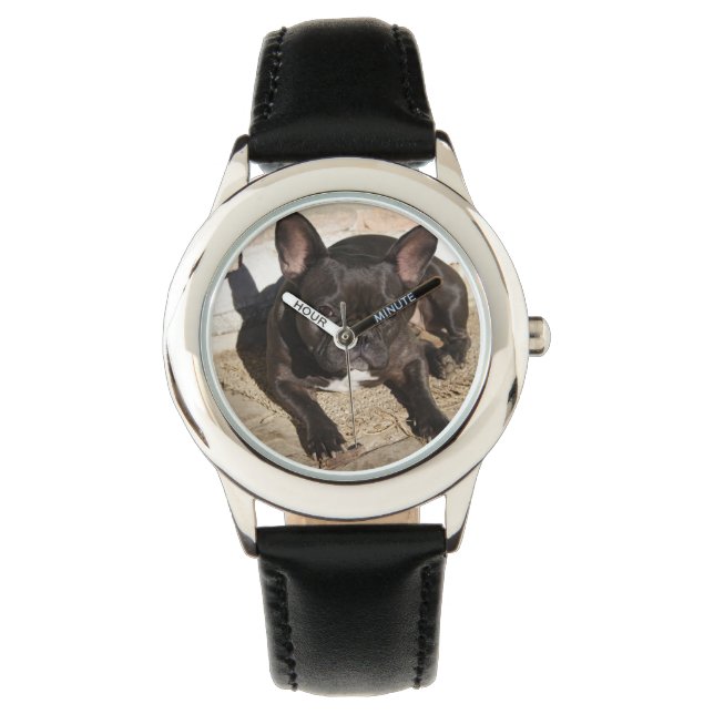 Grouchy French Bulldog Armbanduhr (Vorderseite)
