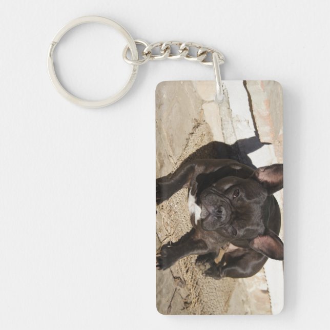 Grouchy French Bulldog Schlüsselanhänger (Vorderseite)