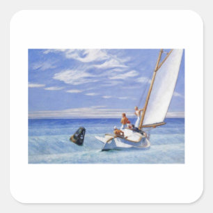 Ground Swell Hopper - Edward Hopper Quadratischer Aufkleber