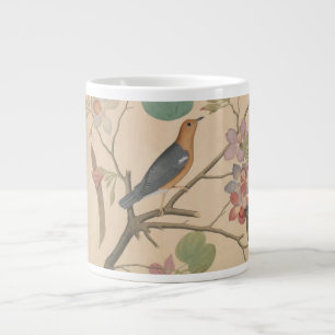 Ground Thrush und Moth auf einer Orchid-Zweigstell Jumbo-Tasse