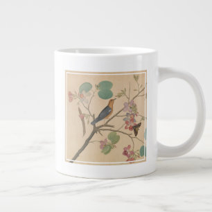 Ground Thrush und Moth auf einer Orchid-Zweigstell Jumbo-Tasse