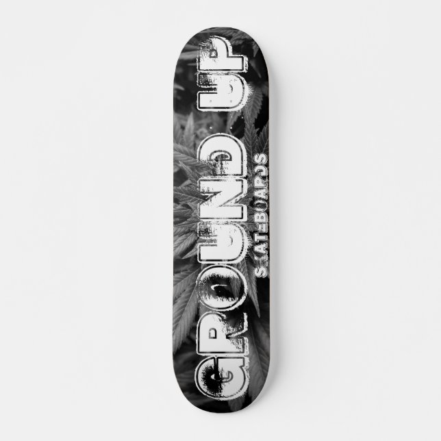 GROUND UP Pont de skateboard noir et blanc (Devant)