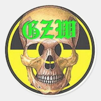 Ground Zero Warhead-grüner Schädel Runder Aufkleber