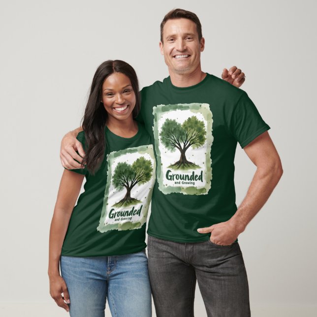 Grounded & Growing Nature Lover Design T-Shirt (Unisex)