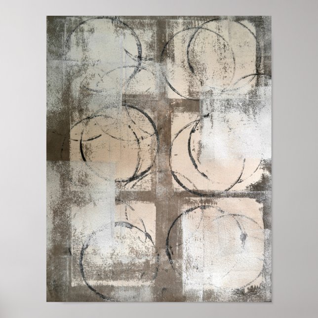 'Grounded' Neutral Abstrakt Art Poster (Vorne)