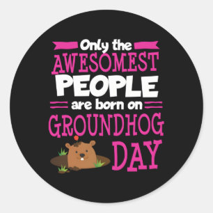 Groundhog Day 2020 Bester Freund Sohn Runder Aufkleber