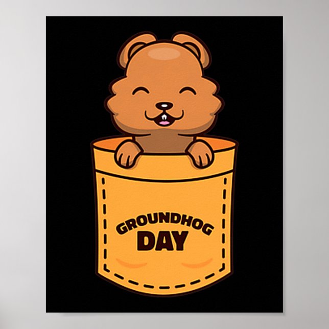Groundhog Day 2023 Pocket Meme Funny Groundhog Lov Poster (Vorne)