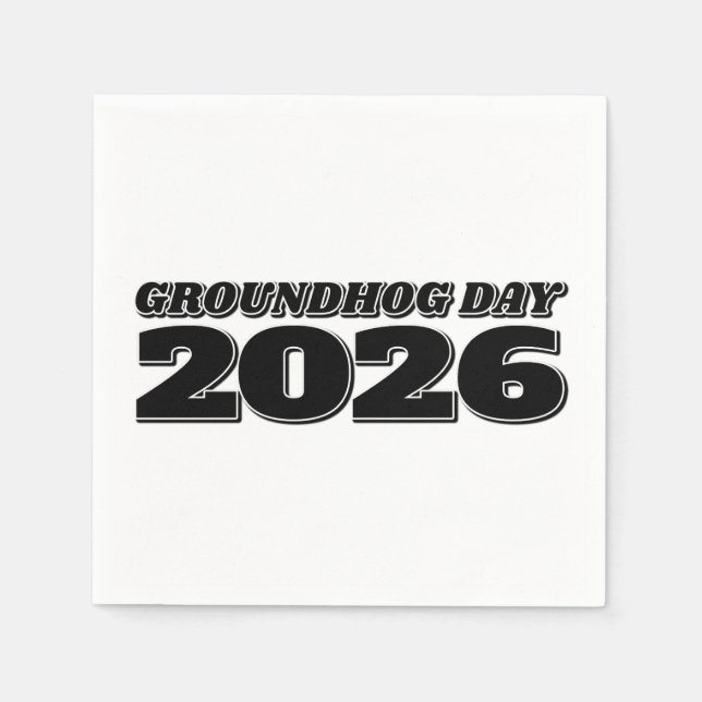 Groundhog Day 2026 Serviette (Vorderseite)