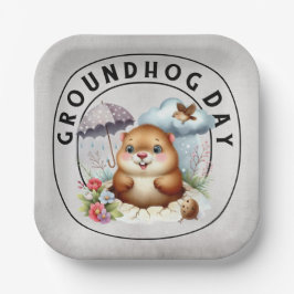 Groundhog day 22 February  Pappteller