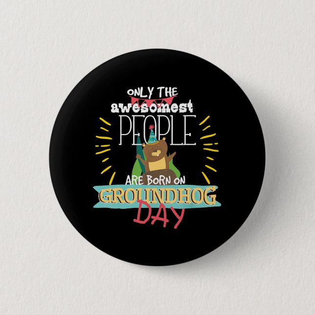 Groundhog Day Birthday 2020 Groundhog Lovers Gift Button (Vorderseite)