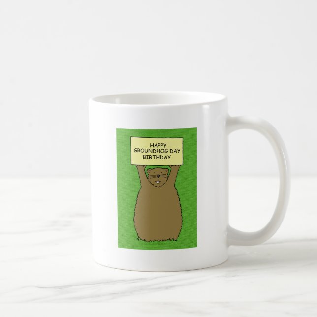 Groundhog Day Birthday Cartoon Kaffeetasse (Rechts)