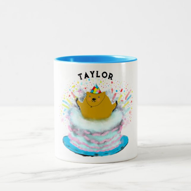 Groundhog Day Birthday Zweifarbige Tasse (Mittel)