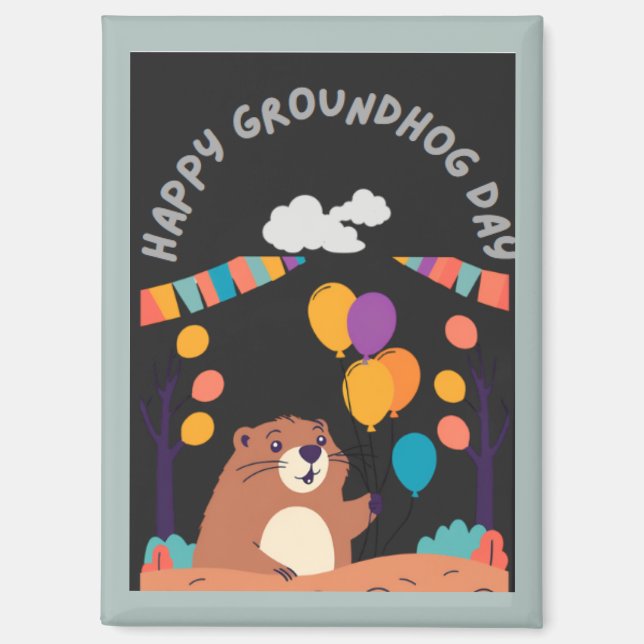 Groundhog Day Celebration: Schatten oder Schein? Magnet (Vorderseite)