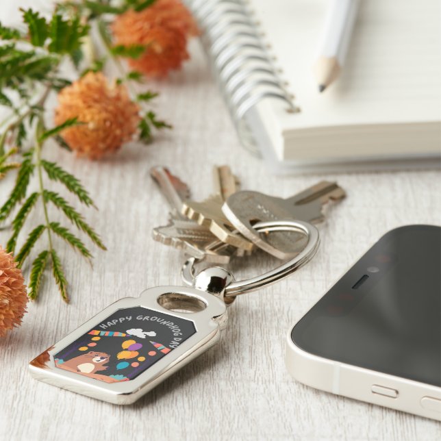 Groundhog Day Celebration: Schatten oder Schein? Schlüsselanhänger (Seite)