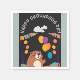 Groundhog Day Celebration: Schatten oder Schein? Serviette