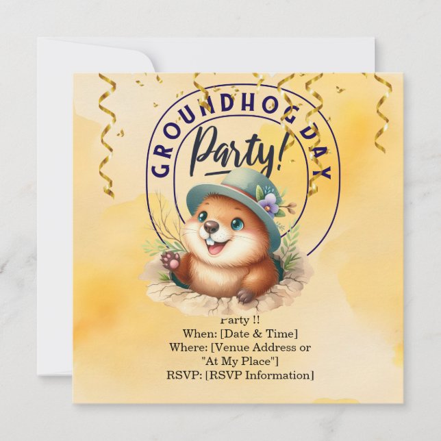 Groundhog Day feiern mit Spaß Save The Date (Vorderseite)