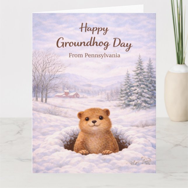 Groundhog Day  from Pennsylvania Karte (Vorderseite)