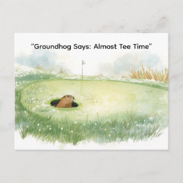 Groundhog Day Golfer Winter Golf Holiday Feiertagspostkarte