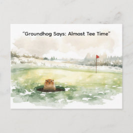 Groundhog Day Golfer Winter Golf Holiday Feiertagspostkarte