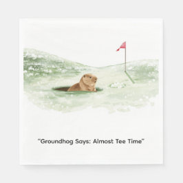 Groundhog Day Golfer Winter Golf Holiday Serviette