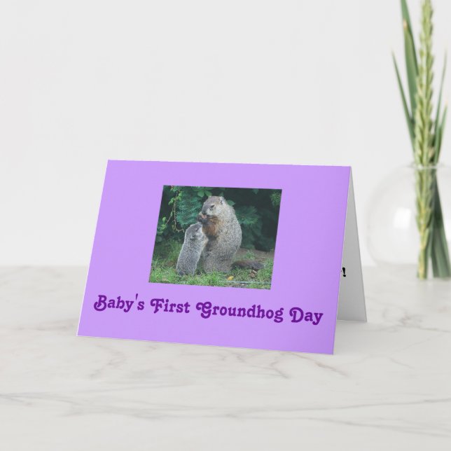 Groundhog Day-Gruß-Karte des Babys erste Karte (Vorderseite)