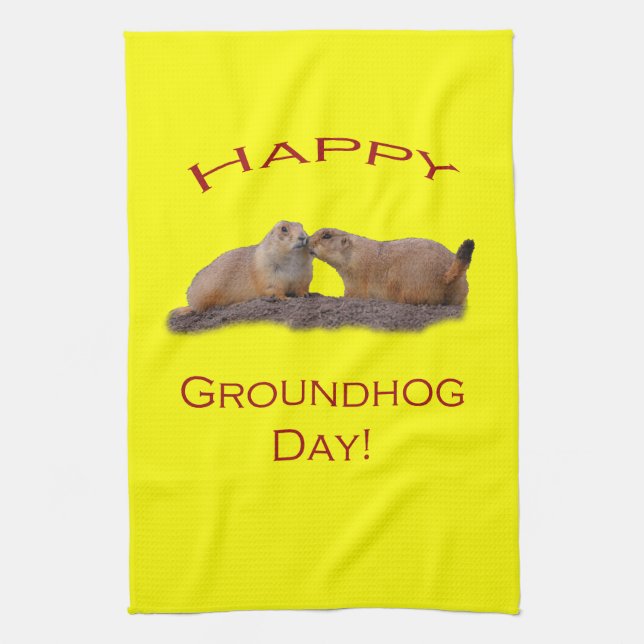 Groundhog Day-Kuss Küchentuch (Vertikal)