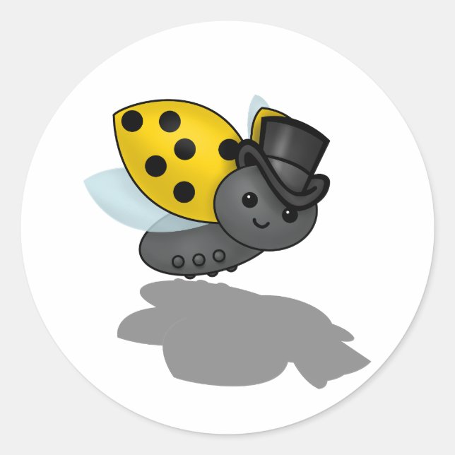 Groundhog Day Ladybug Runder Aufkleber (Vorderseite)
