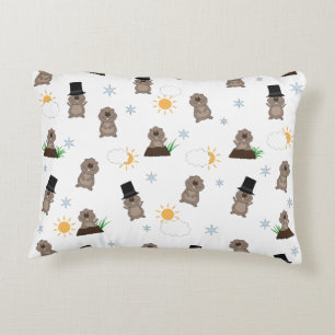 Groundhog Day-Muster Zierkissen