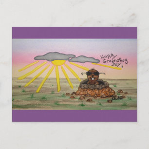 Groundhog Day Postcard, Happy Groundhog Day! Feiertagspostkarte