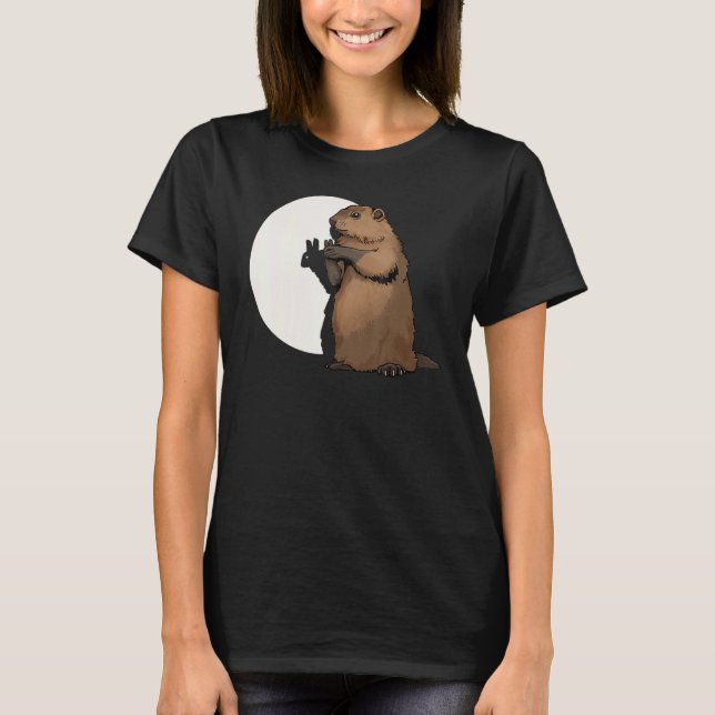 Groundhog Day Shadow Puppet Funny T-Shirt (Vorderseite)