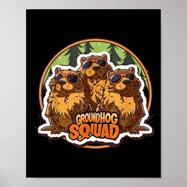Groundhog Day Squad Funny Spring February Punxsuta Poster (Vorne)