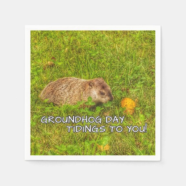 Groundhog Day Tidings für Sie! Servietten (Vorderseite)