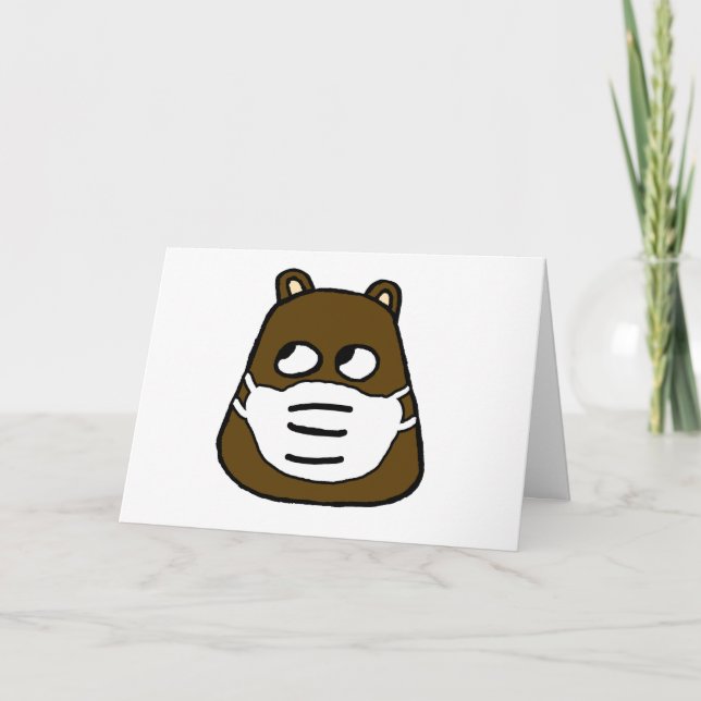 Groundhog Gesicht mit Gesichtsmaske Karte (Vorderseite)