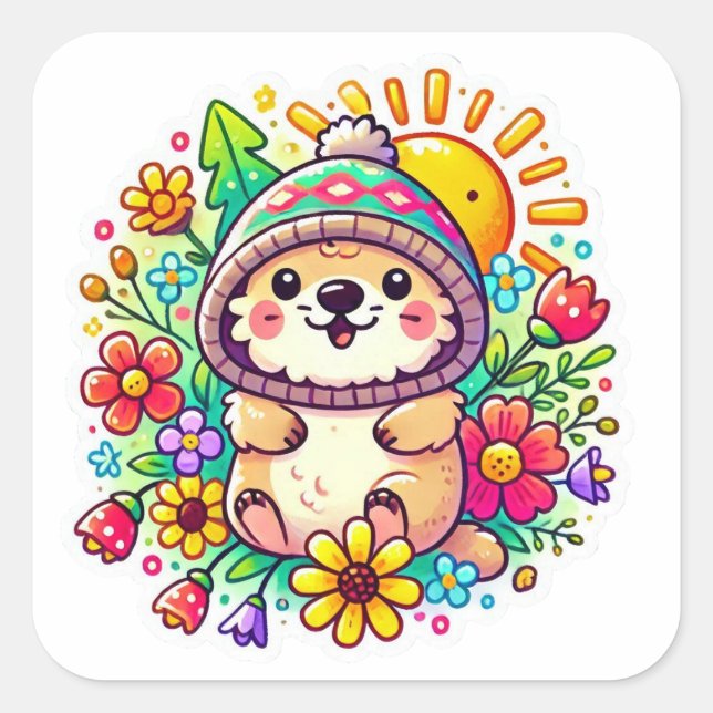 Groundhog Hoodie Sticker (Vorderseite)