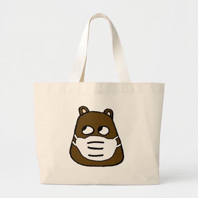 Groundhog in Gesichtsmaske Jumbo Stoffbeutel (Vorne)