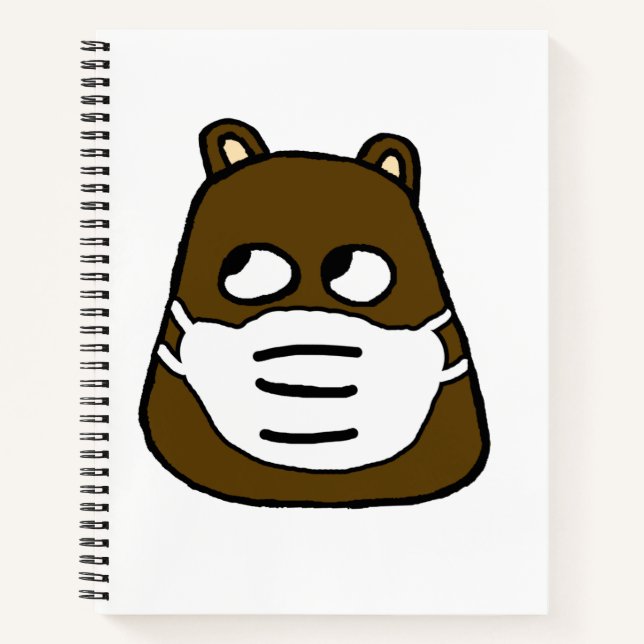 Groundhog in Gesichtsmaske Notizbuch (Vorderseite)