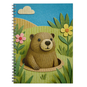 Groundhog in seinem Burggrab, Kartonart Notizblock