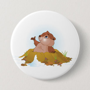 Groundhog Knopf Button