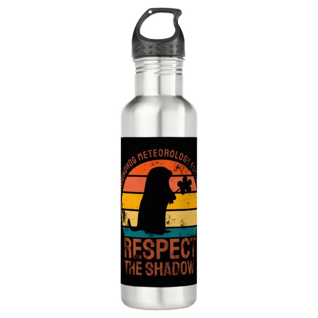 Groundhog Meteorologie Est. 1887 Edelstahlflasche (Vorderseite)