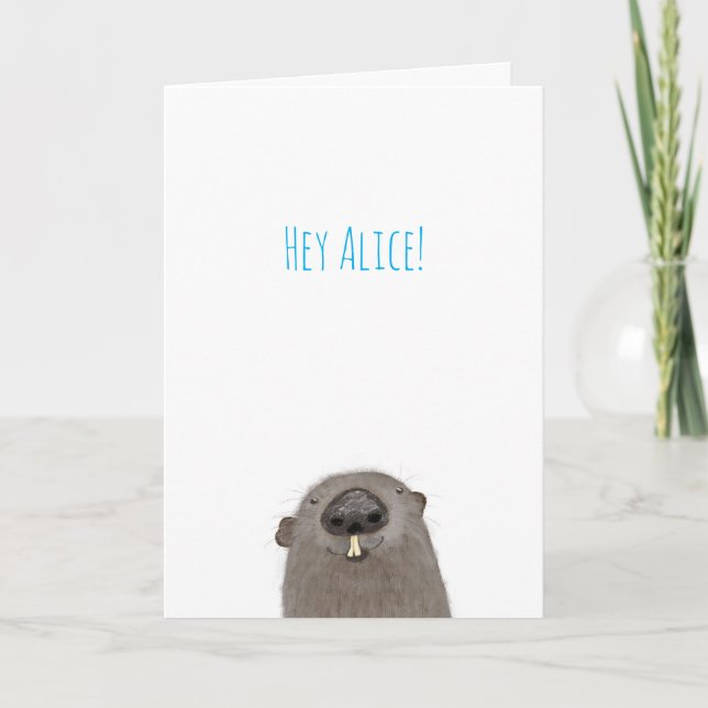 Groundhog personalisiert denken Sie an Ihre Karte (Vorderseite)