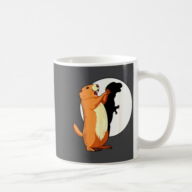 Groundhog Shadow Dinosaur Funny Puppet Happy Groun Kaffeetasse (Rechts)